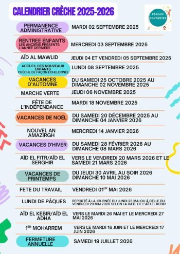 calendrier creche 2025-2026